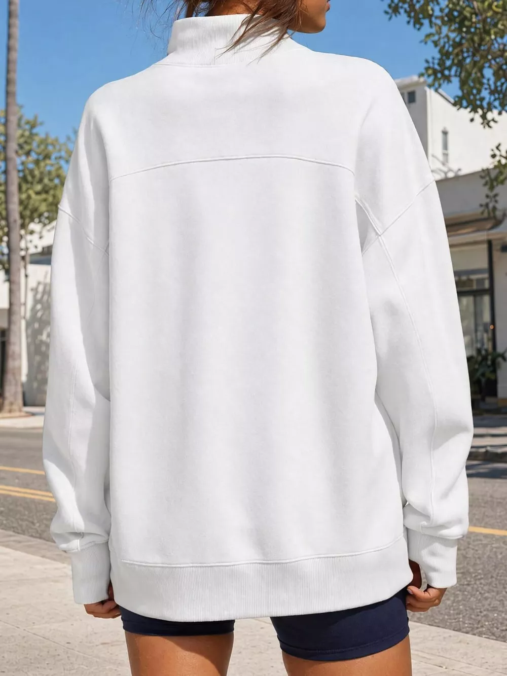 Mock Neck Oversized Sweatshirt, image 6
