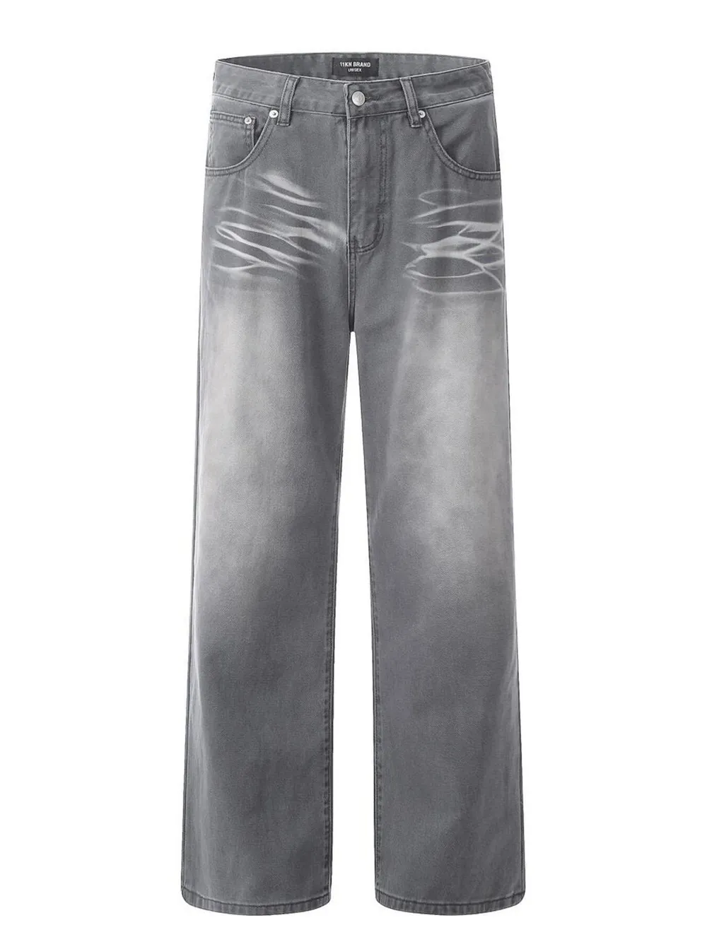 Men's Wide Leg Wash Jeans