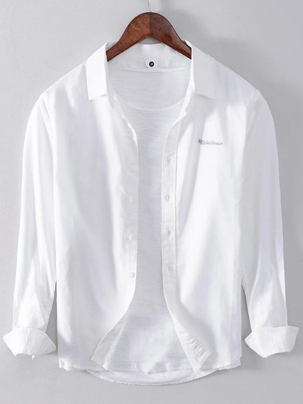 Men's Plus Size Button Up Long Sleeve Shirt, image 3