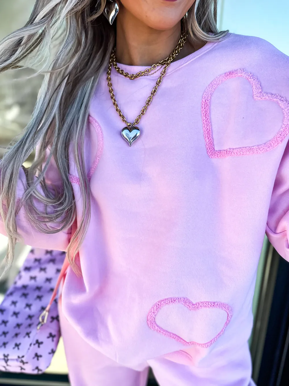 Round Neck Heart Top and Pants Set, image 6