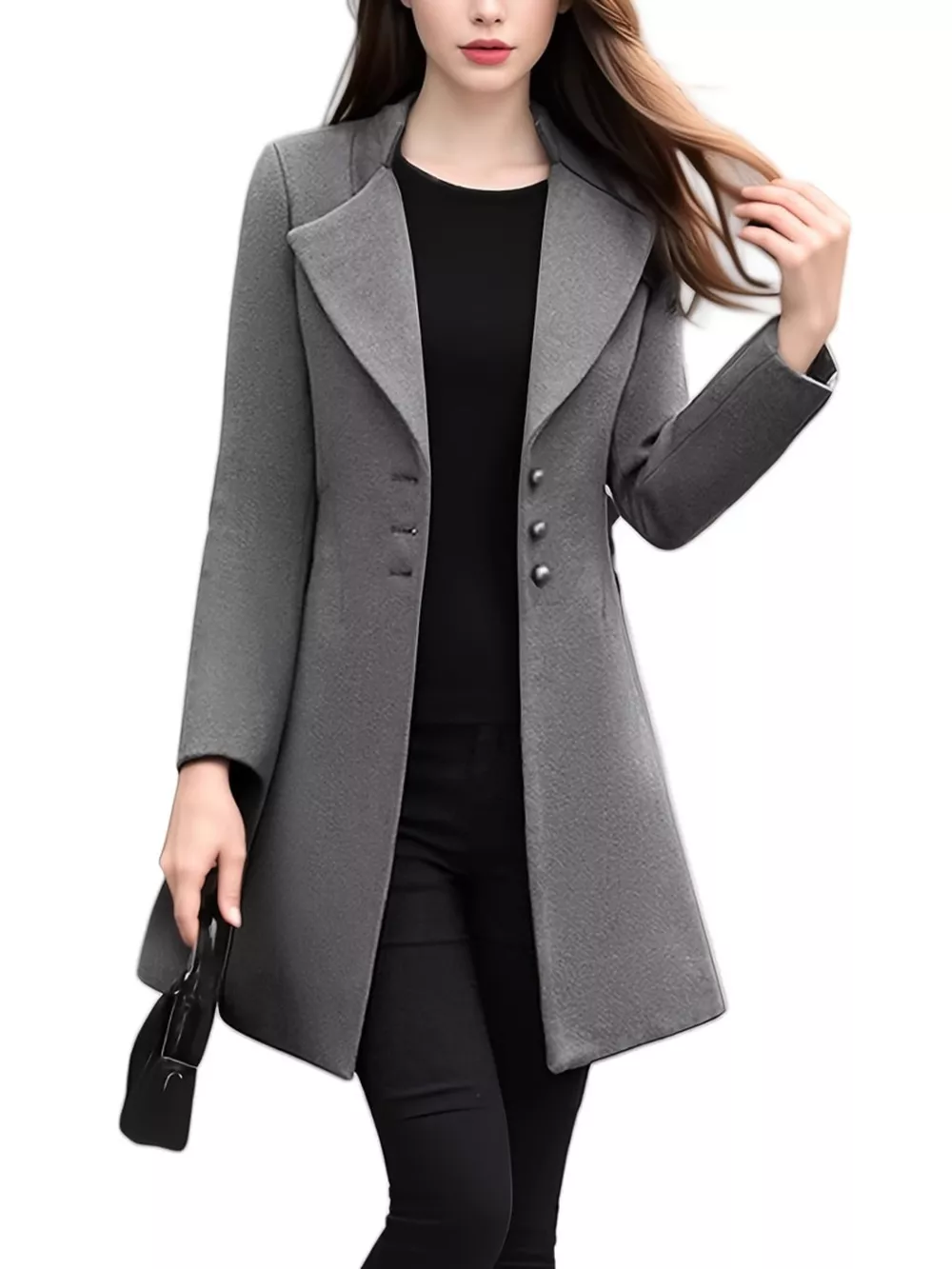 Full Size Single-Breasted Long Sleeve Overcoat Plus Size, image 13