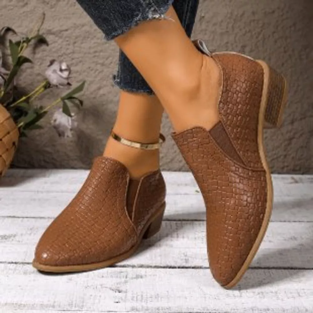 Point Toe Block Heels Ankle Boots, image 12