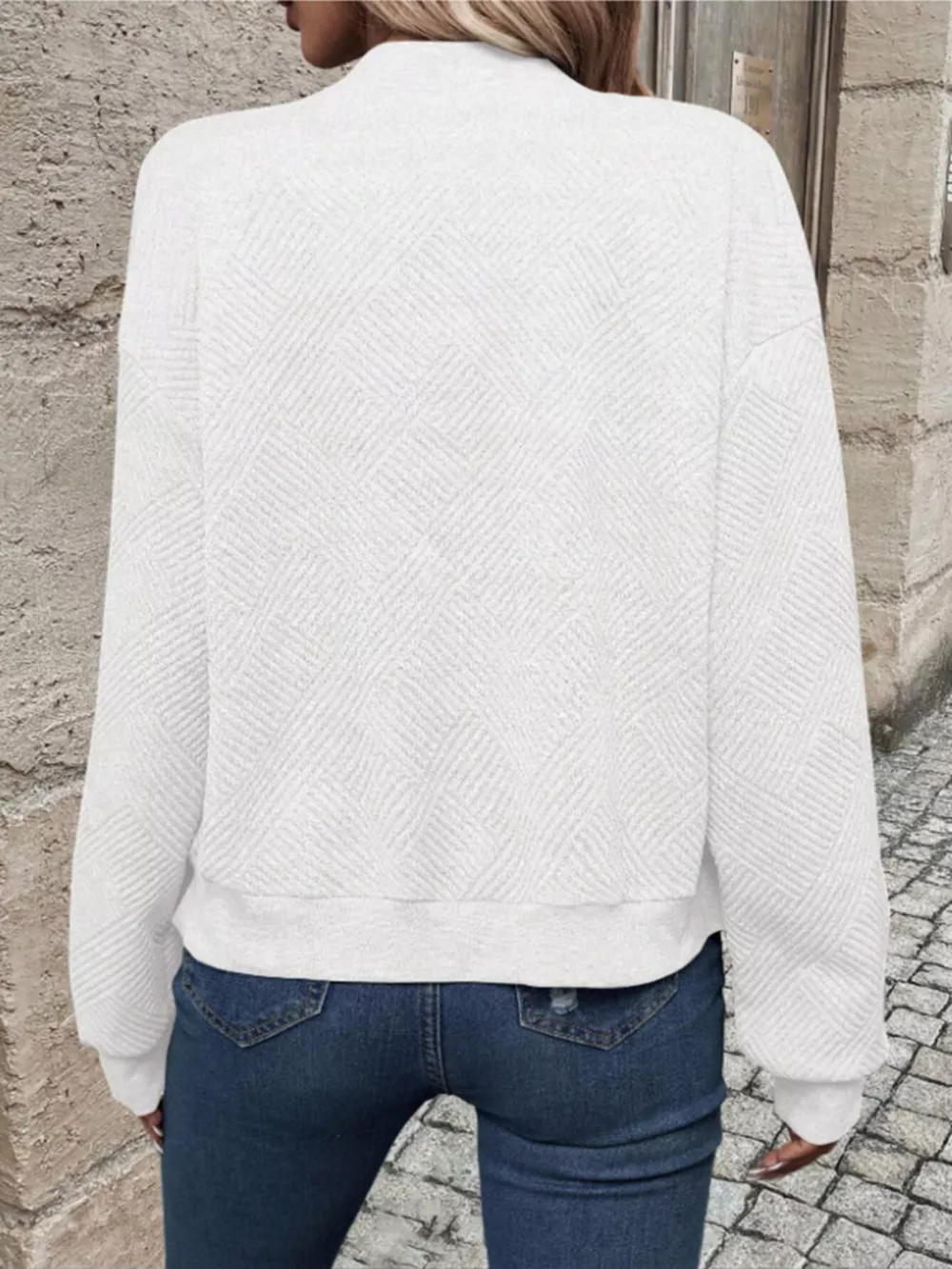 Textured Knit Zip-Up Bomber Jacket, image 29