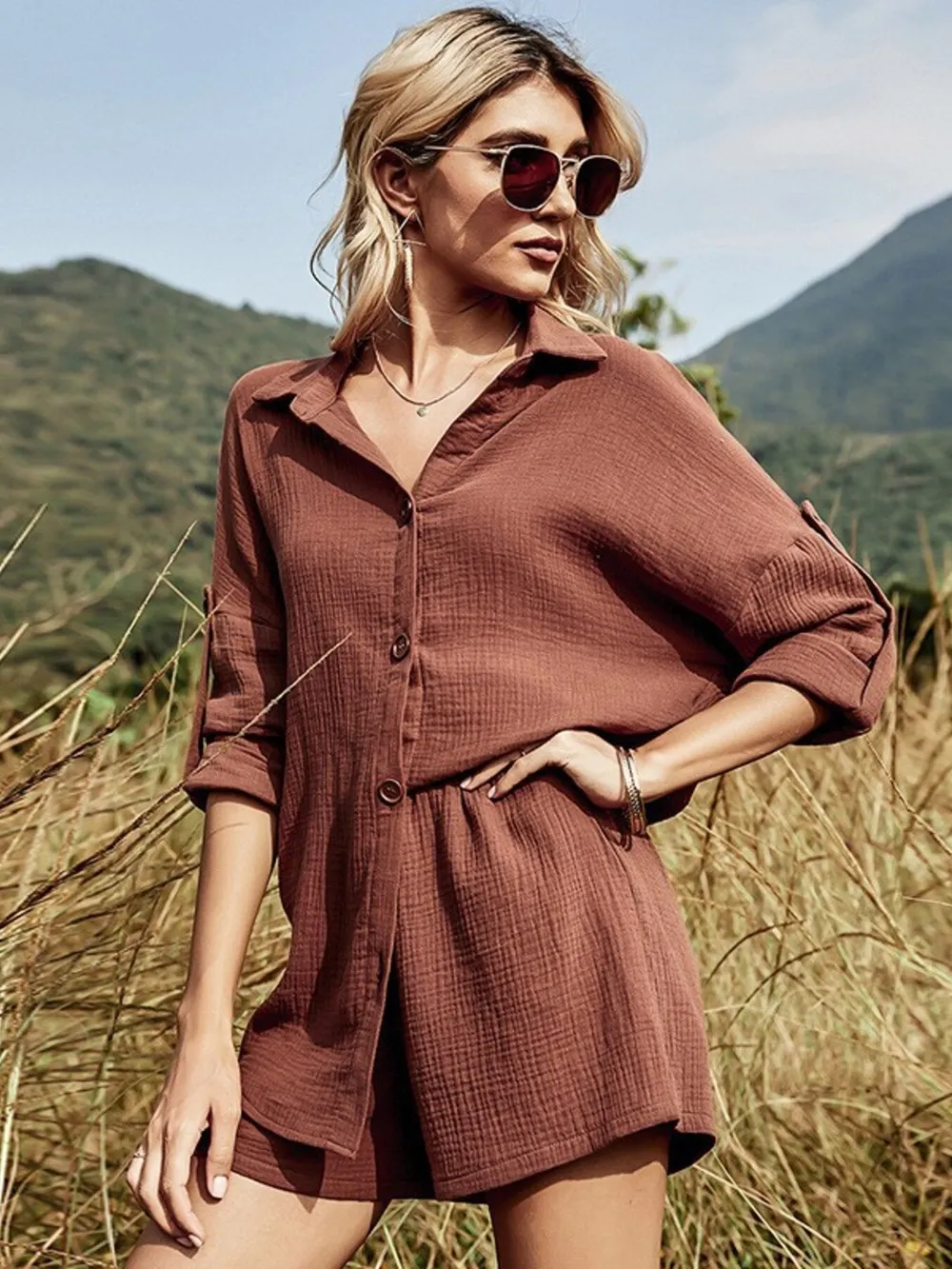 Button Down Shirt and Shorts Set, image 4