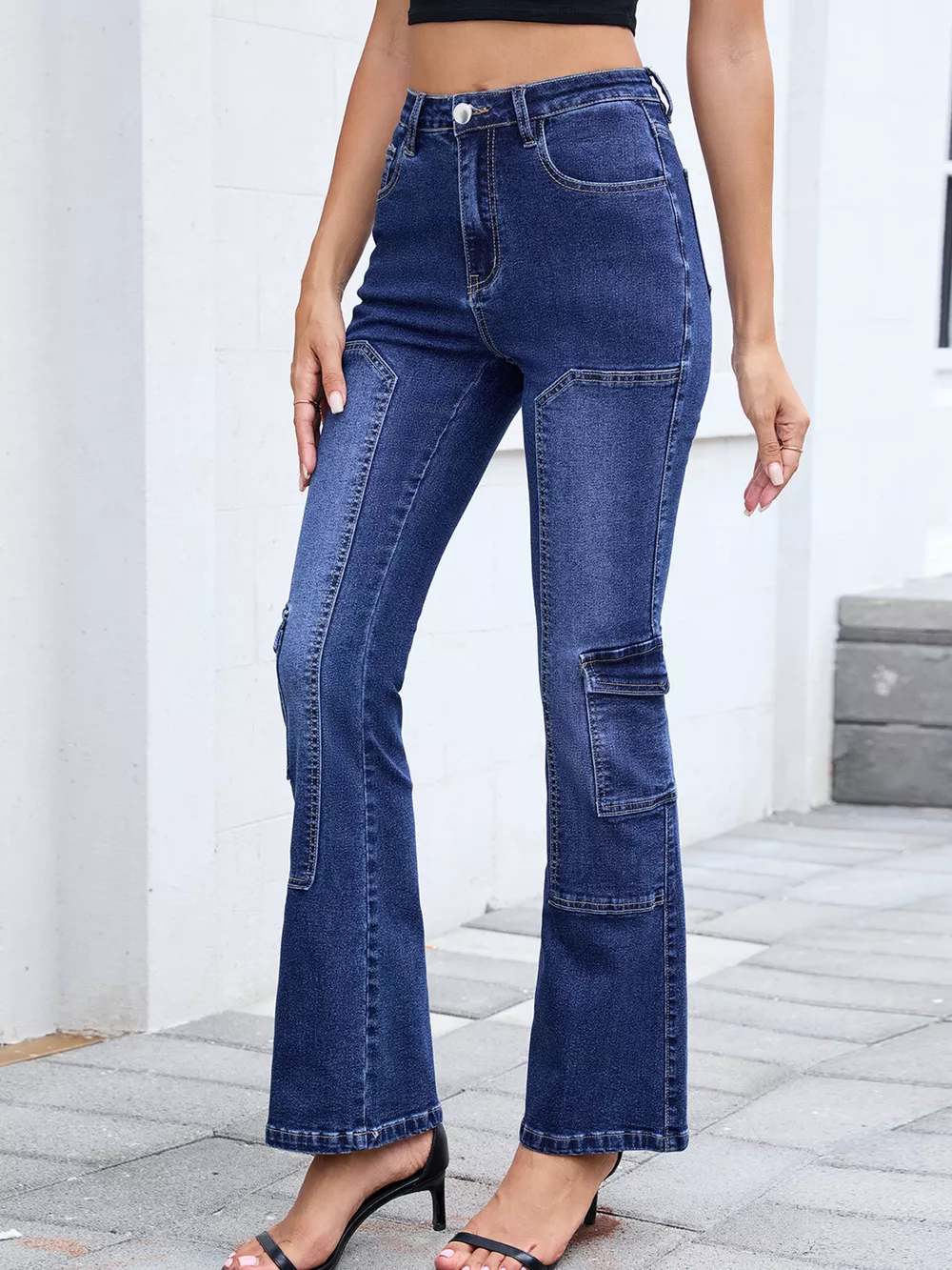 High-Waisted Bootcut Jeans, image 5