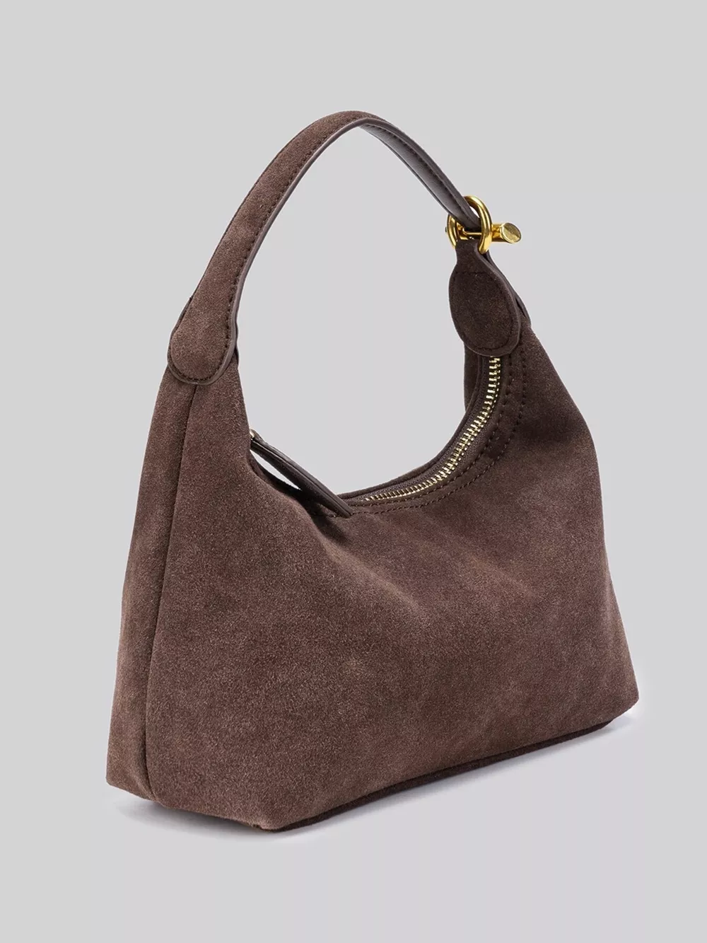 Minimalist Suede Crossbody Bag with Top Handle, image 13