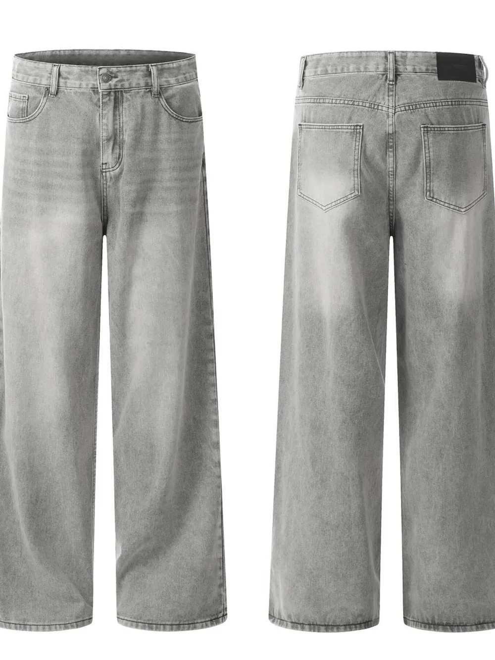 Men's High-Rise Wide Leg Washed Jeans, image 4