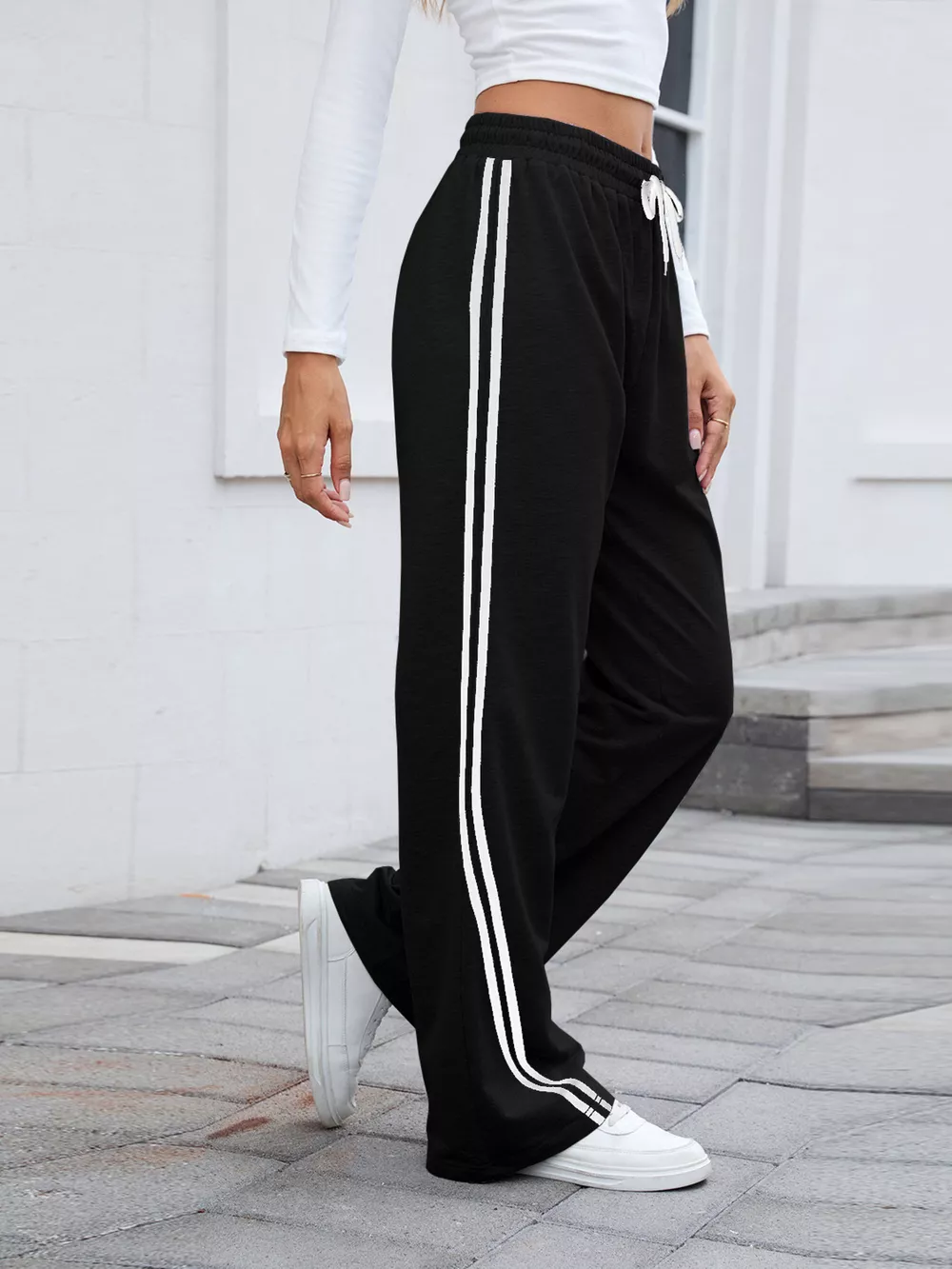 Side Striped Wide Leg Pants, image 18