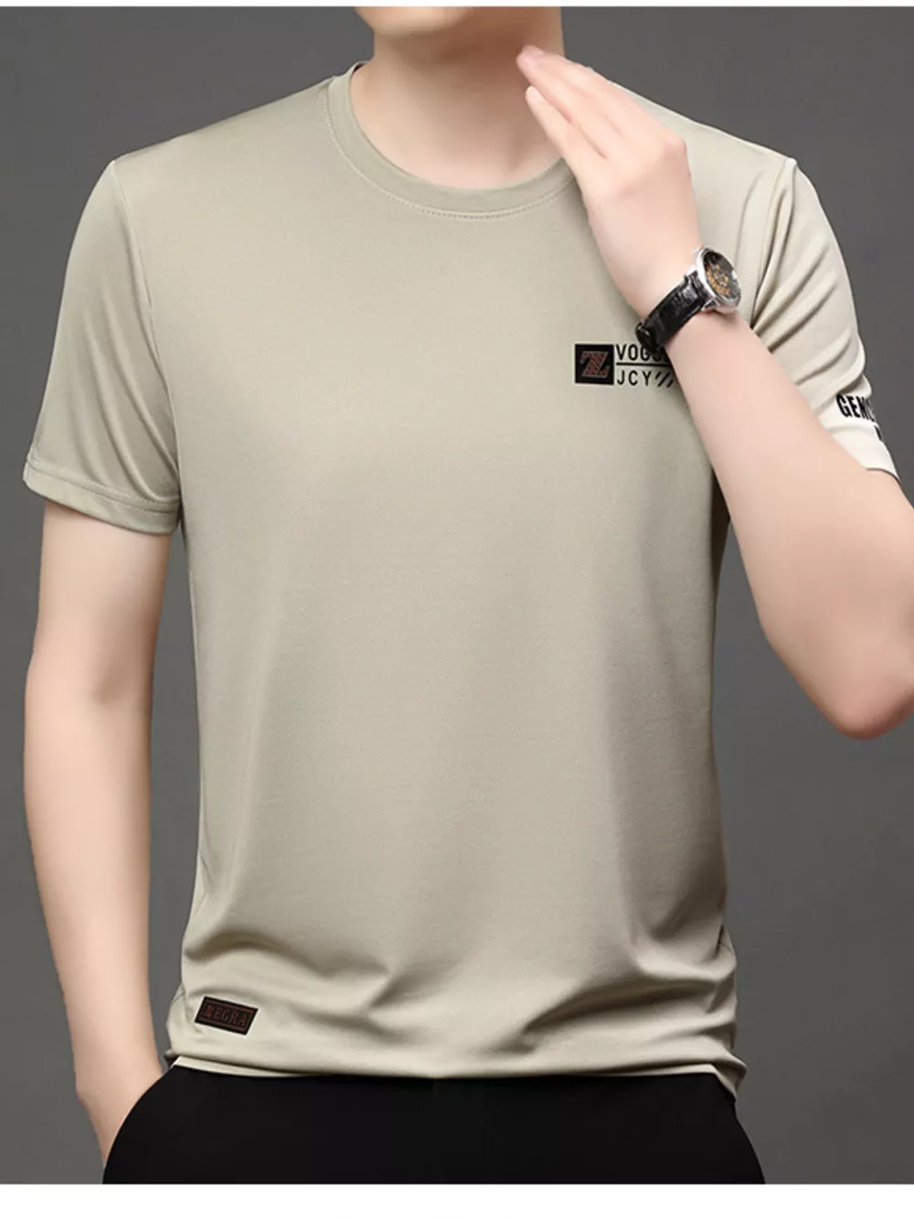 Men's Plus Size Round Neck Short Sleeve T-Shirt, image 12