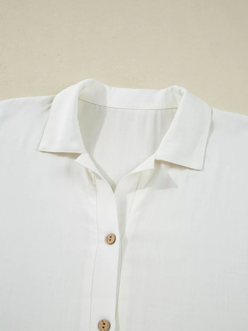Ruffle Elastic Cuffs Puffy Long Sleeve Button Down Shirt, image 10