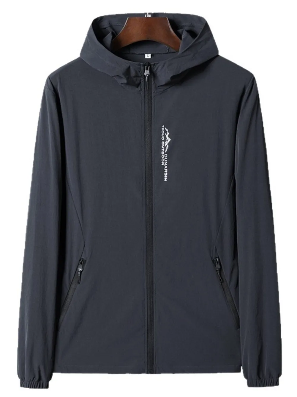 Men's Plus Size Zip Up Long Sleeve Hooded Jacket, image 3
