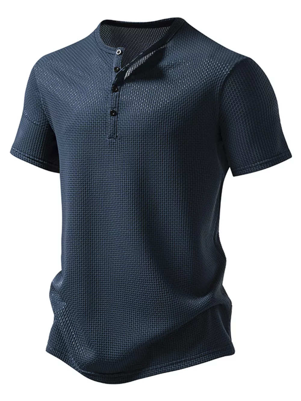 Men's Textured Henley Button Detail T-Shirt, image 3
