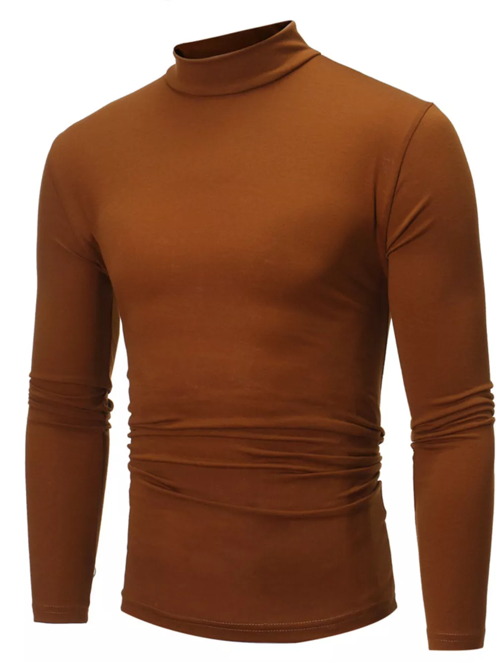 Men's Plus Size Slim Fit Mock Neck Long Sleeve T-Shirt, image 12