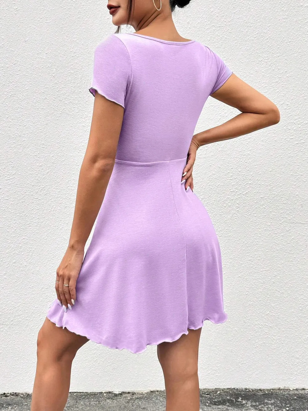 Drawstring Short Sleeve Mini Dress, image 2