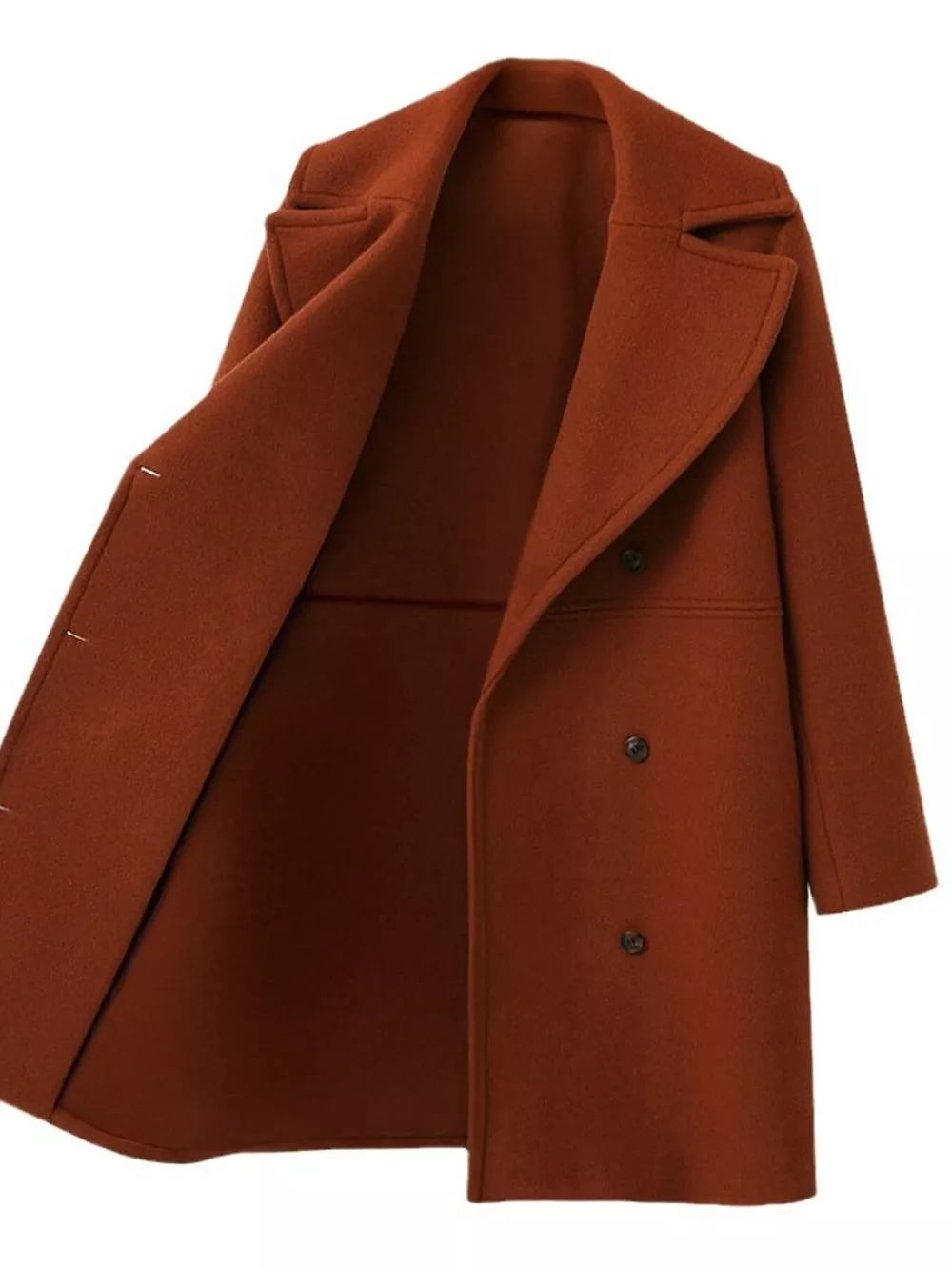 Double-Breasted Long Sleeve Coat, image 3