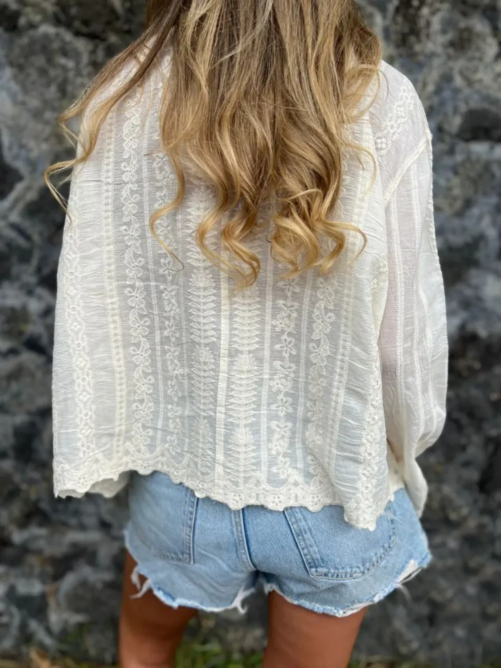 Floral Embroidered Button Down Shirt, image 10