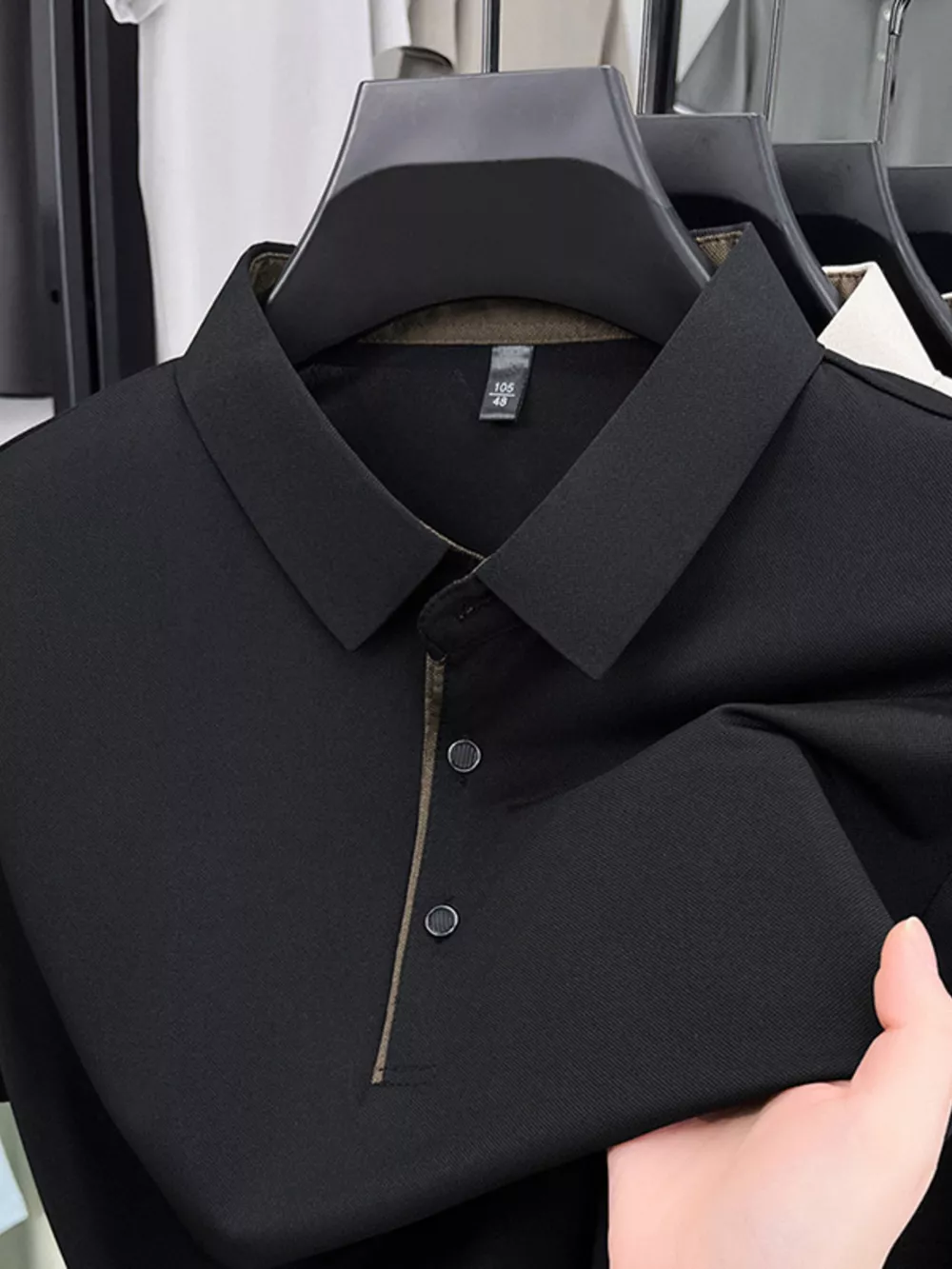 Men's Plus Size Button Detail Short Sleeve Polo, image 11
