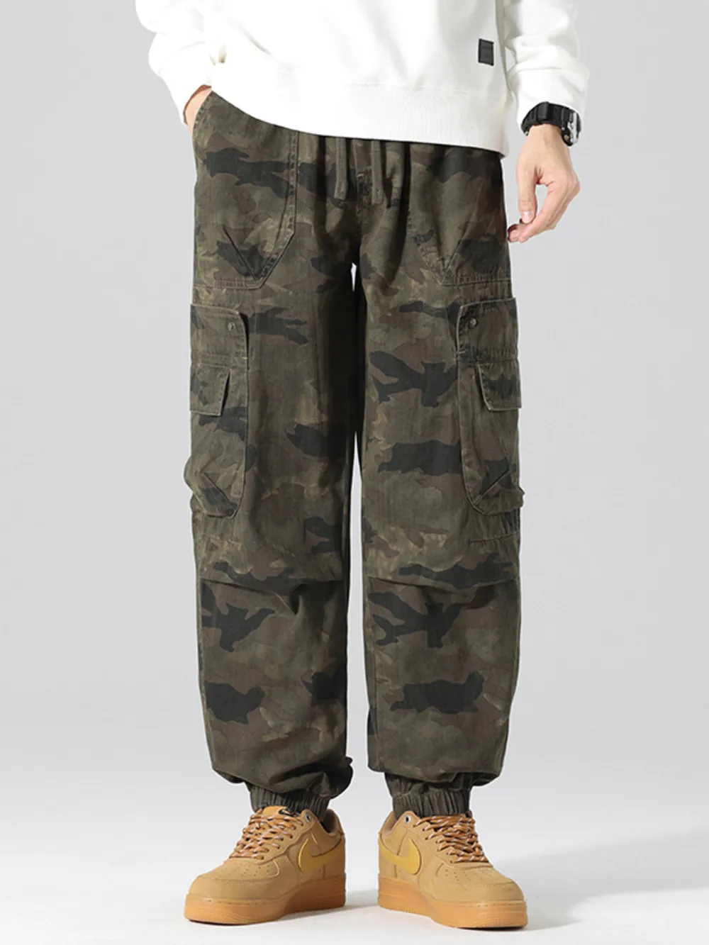 Men's Plus Size Camouflage Cargo Pants with Multi-Pocket, image 2