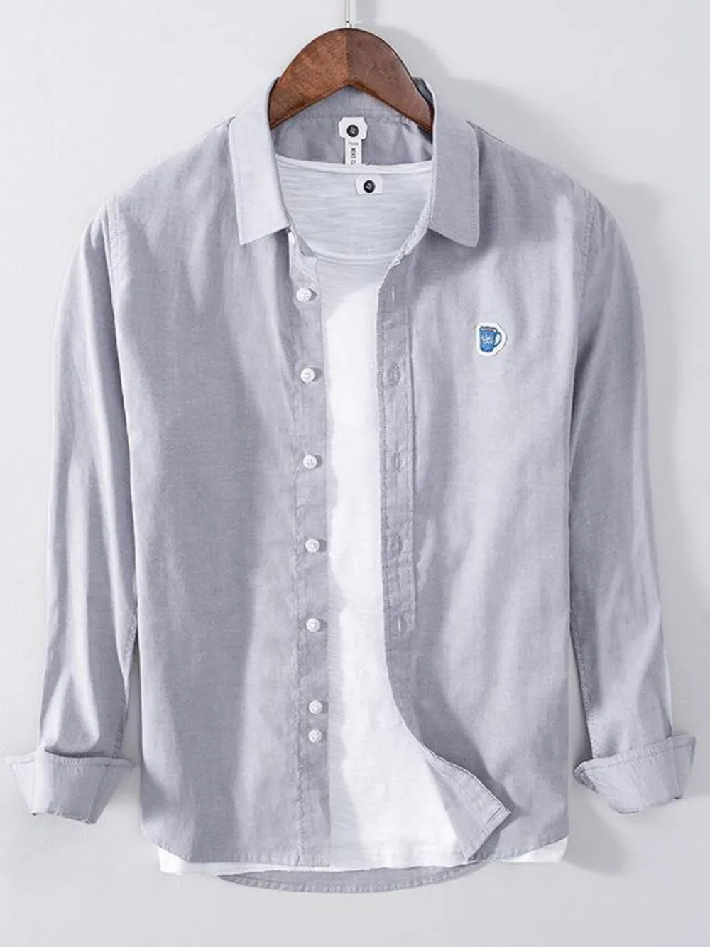 Men's Plus Size Button Up Long Sleeve Shirt