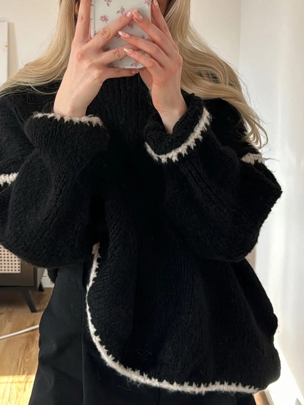 Contrast Trim Oversized Sweater, image 4