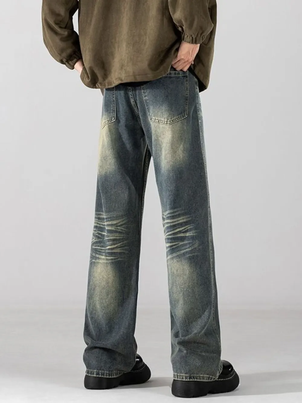 Men's Full Size Wide Leg Washed Jeans Plus Size, image 3