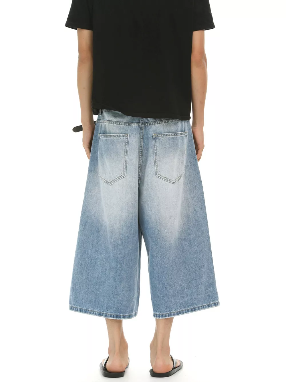 Men's Wide Leg Cropped Jeans, image 2