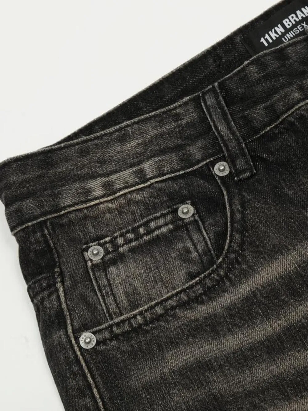 Men's Distressed Cat's Whisker Washed Bootcut Jeans, image 5