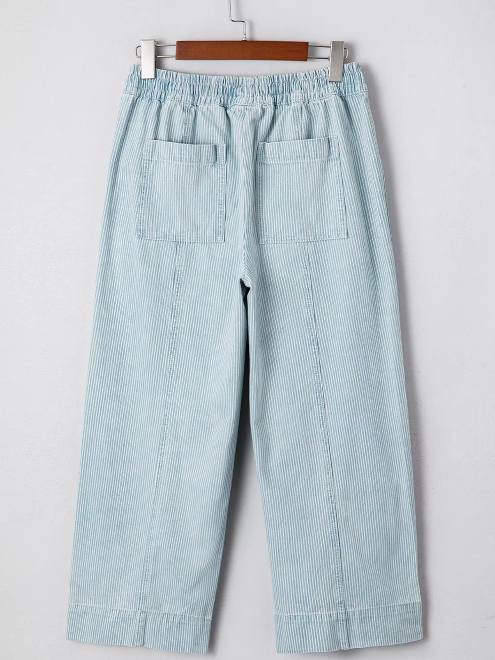 Stripe Mid Rise Drawstring Waist Jeans, image 7