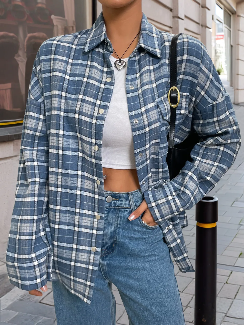 Plaid Button Up Long Sleeve Shirt, image 4