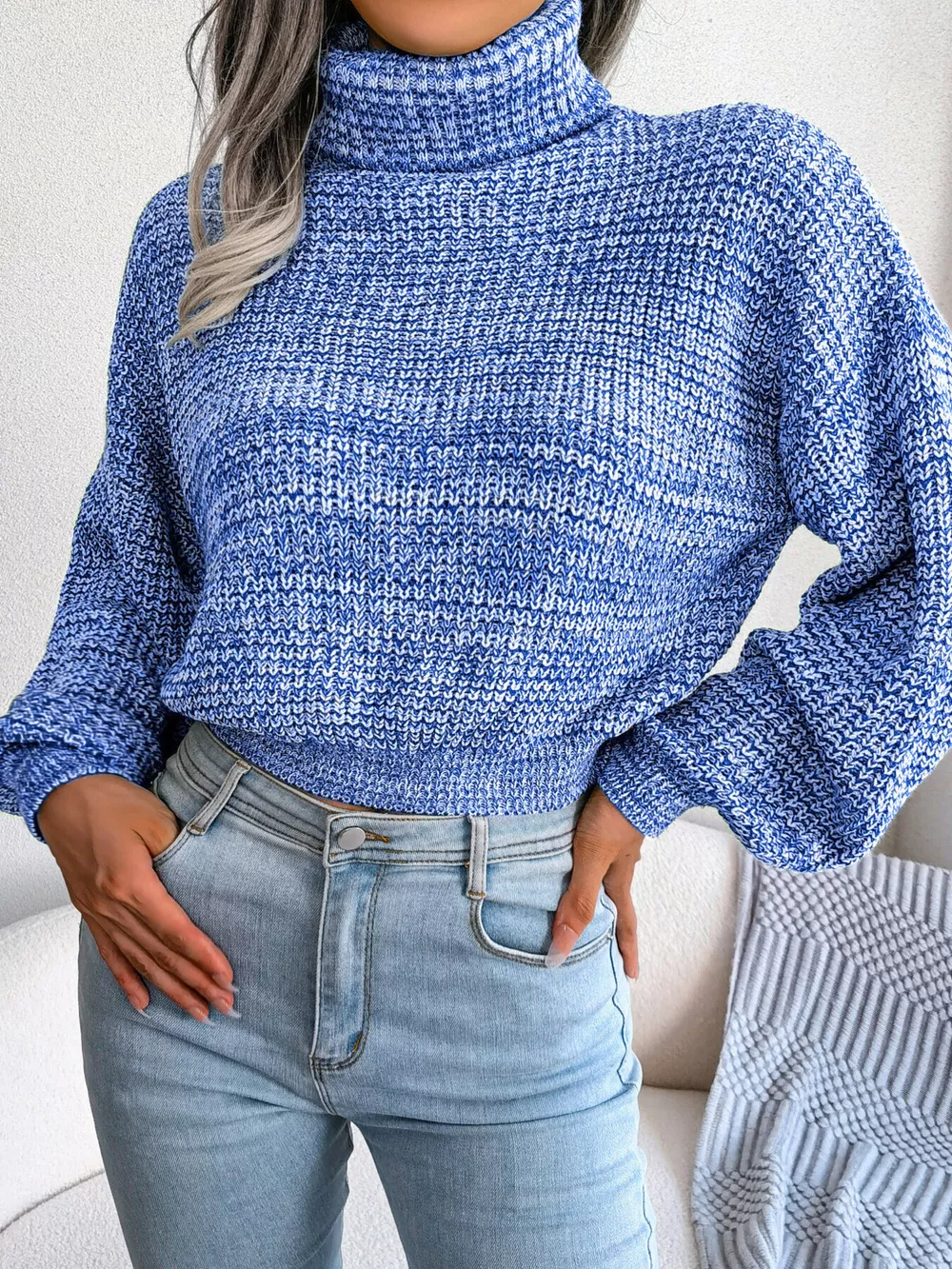 Turtleneck Dropped Shoulder Sweater, image 16