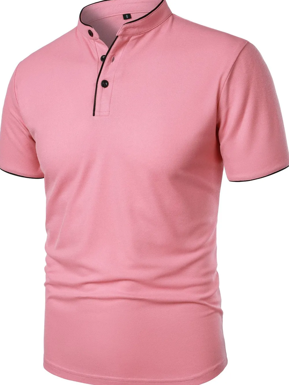 Men's Full Size Short Sleeve Contrast Trim Polo Plus Size, image 8