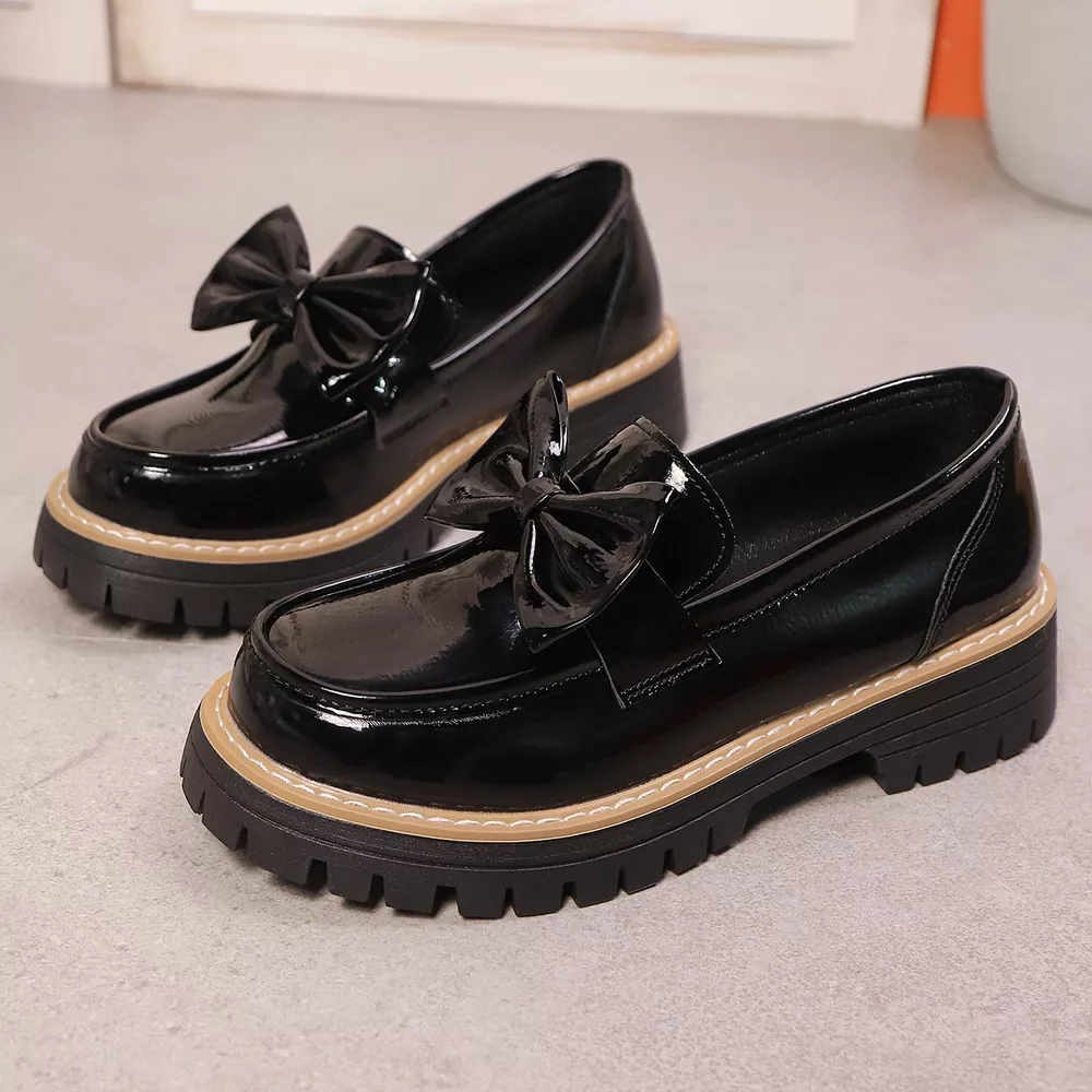 Bow Decor Chunky Loafers, image 4