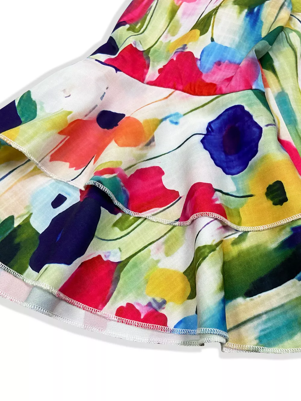 Floral Print Tiered Ruffle Sleeve Casual Mini Dress, image 2