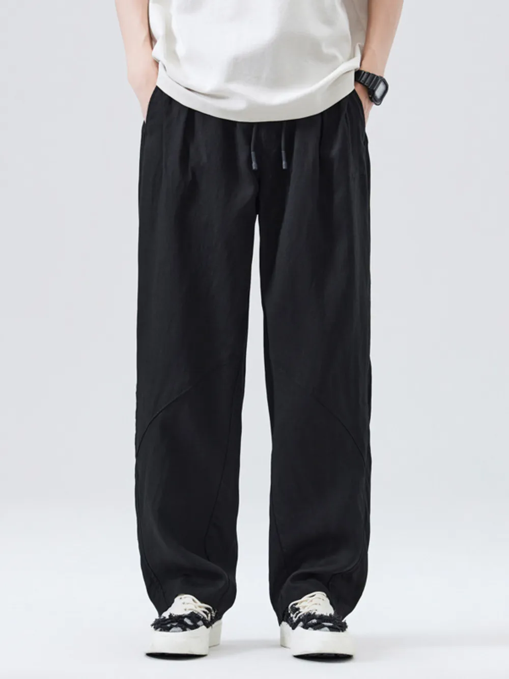 Men's Drawstring Wide leg Pants, image 3