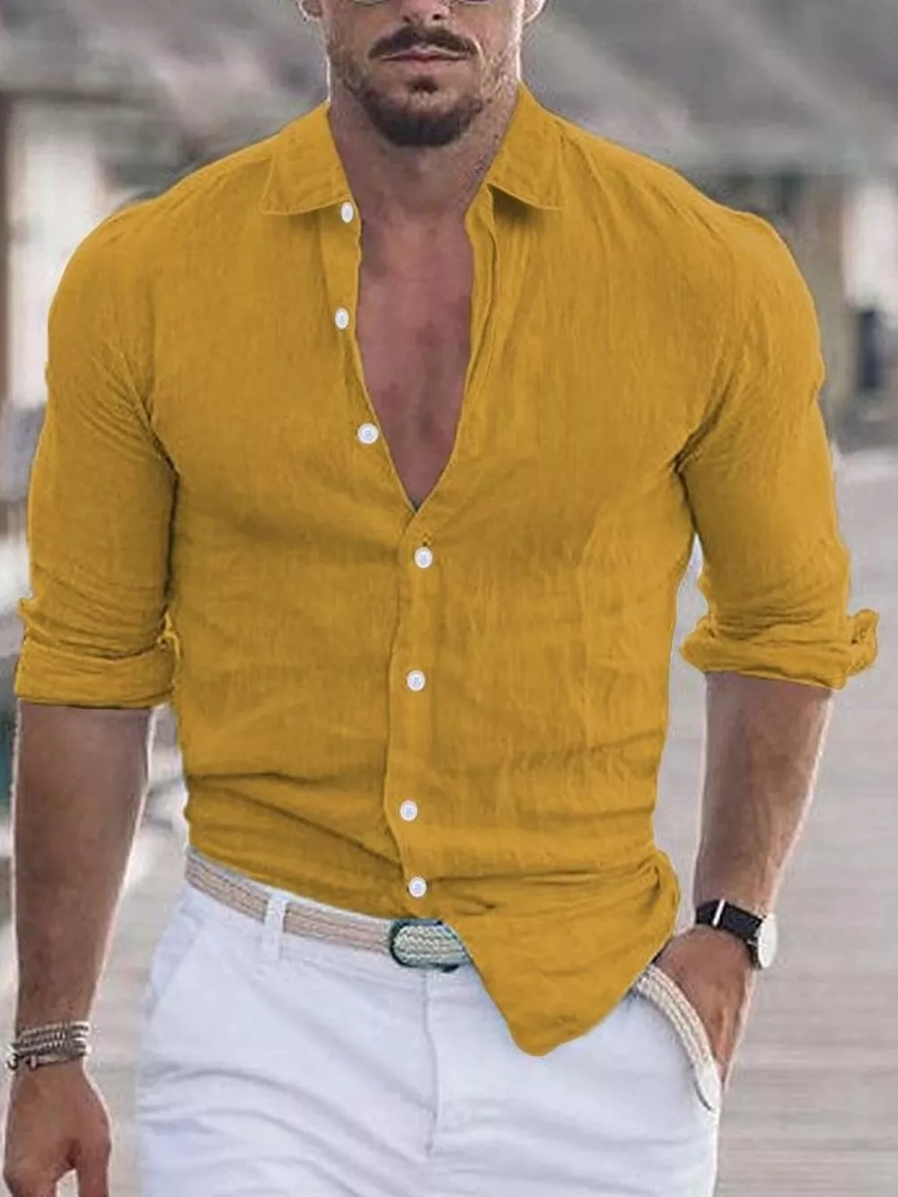 Men's Full Size Casual Button-Down Shirt Plus Size, image 12