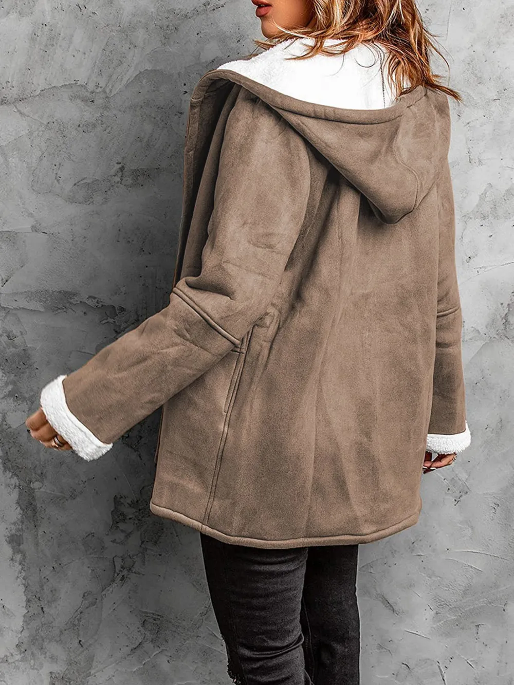 Full Size Cozy Sherpa Lined Toggle Coat with Hood Plus Size, image 21