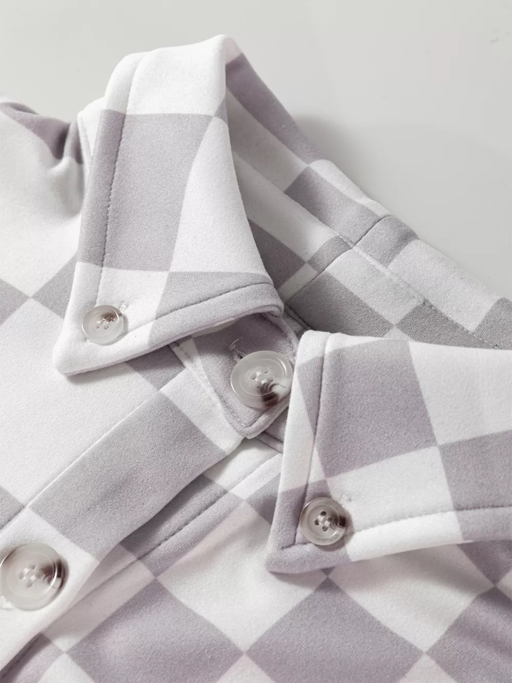 Checkerboard Flap Pocket Button Front Shacket, image 11