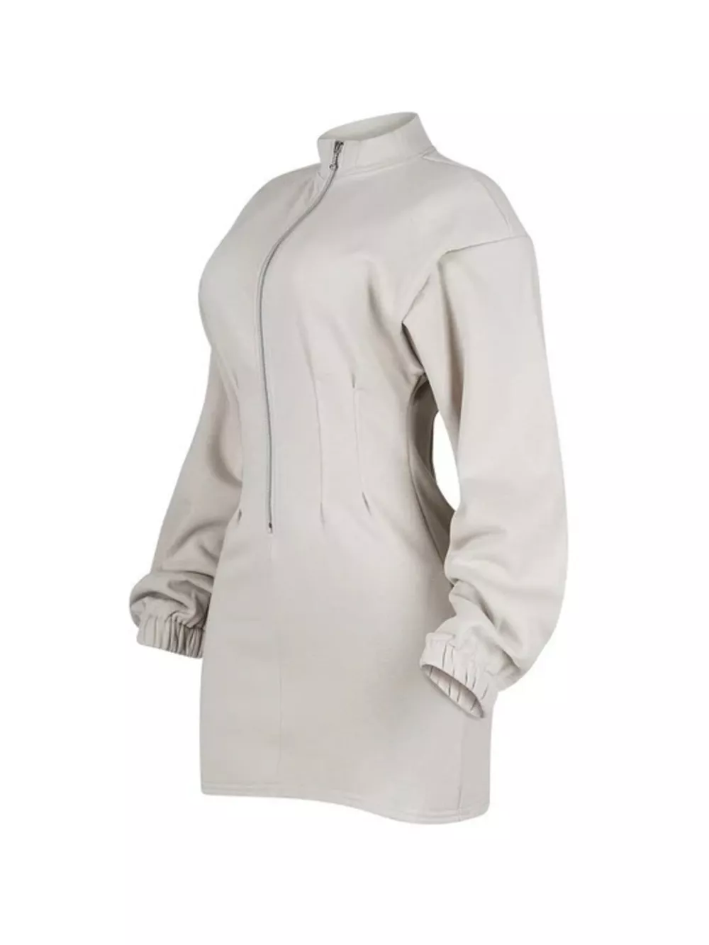 Casual Zip-Up Long Sleeve Mini Dress, image 9