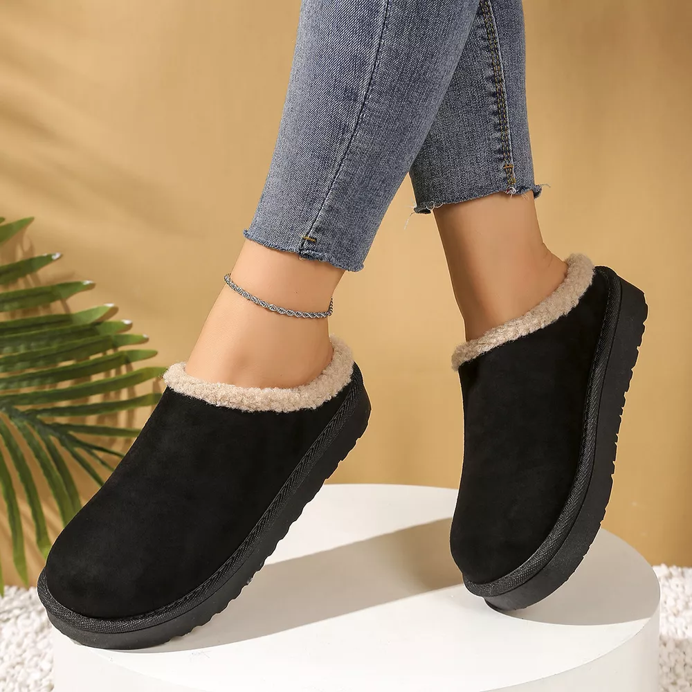 Plush Lined Round Toe Slippers, image 8