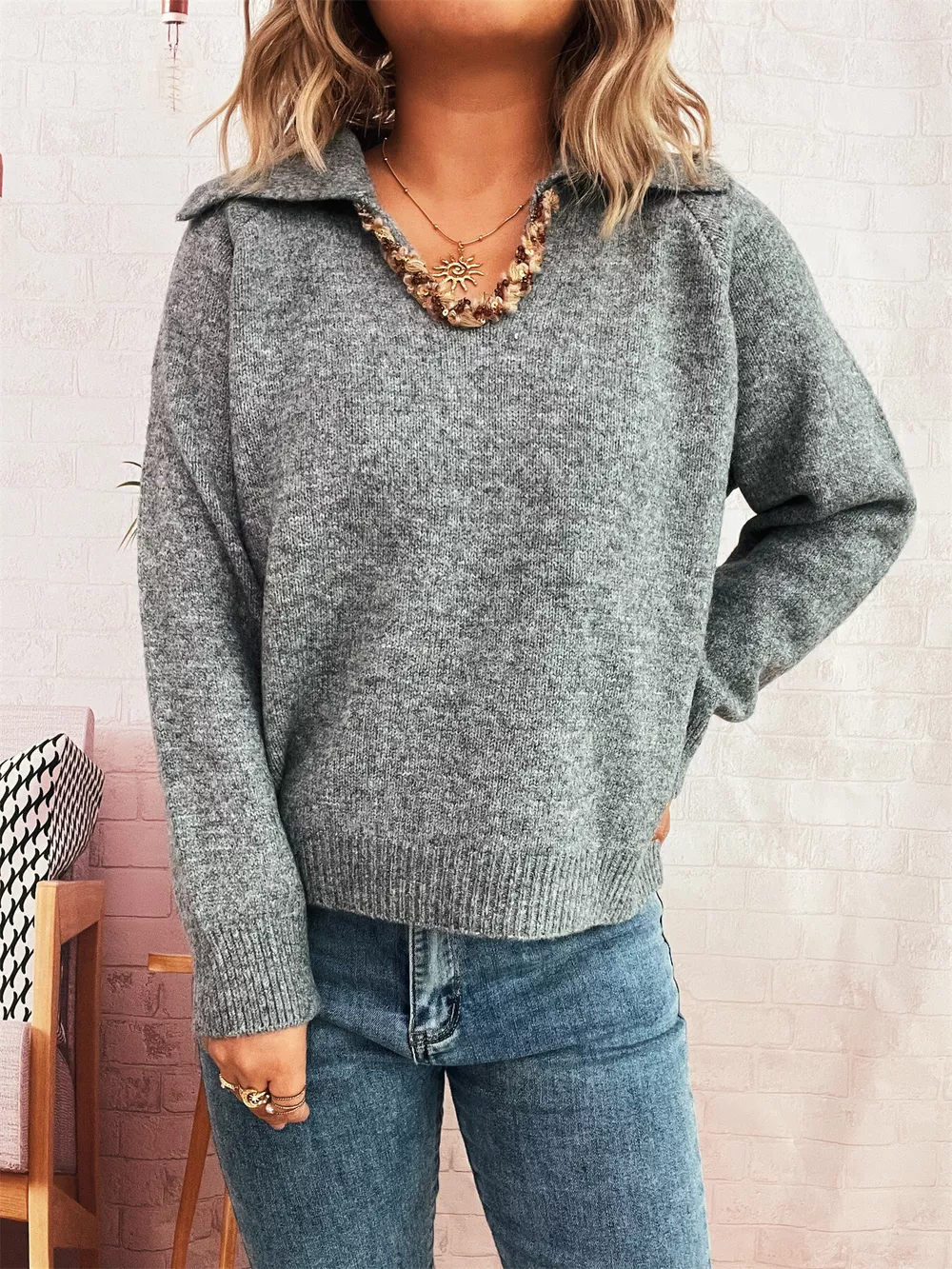 Ribbed Hem Raglan Sleeve Sweater, image 12