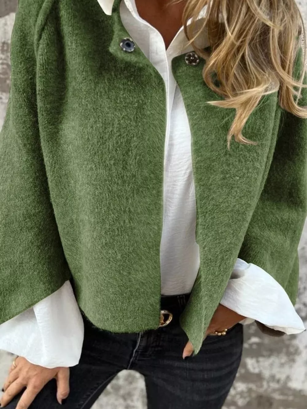 Full Size Solid Color Long Sleeve Outerwear Plus Size, image 12