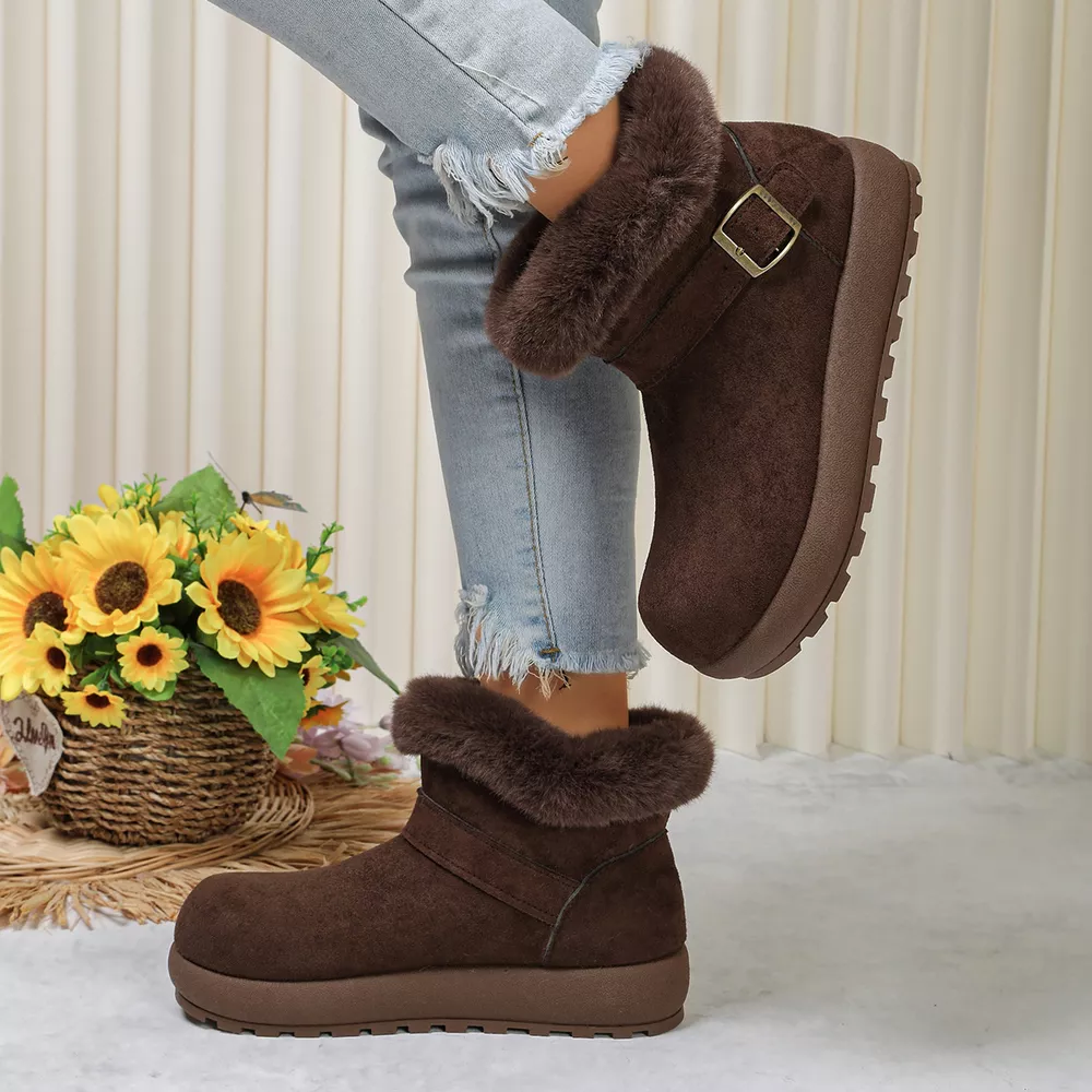 Round Toe Fuzzy Boots, image 7