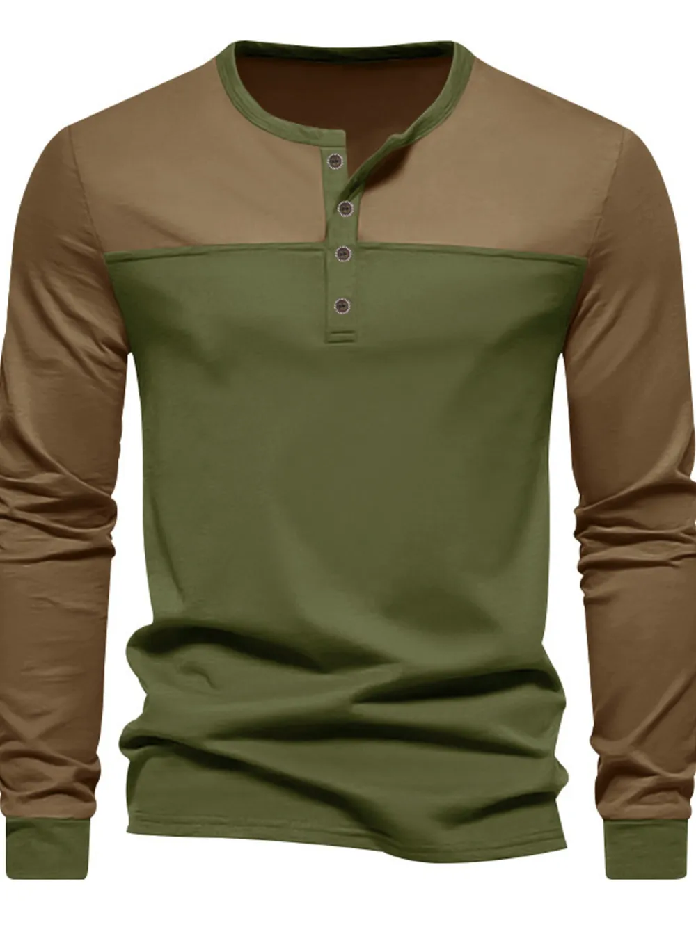 Men's Full Size Button Detail Short Sleeve Top Plus Size, image 2