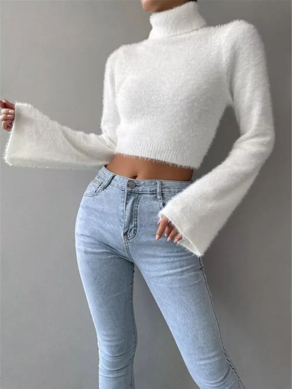 Turtleneck Flare Sleeve Sweater, image 7