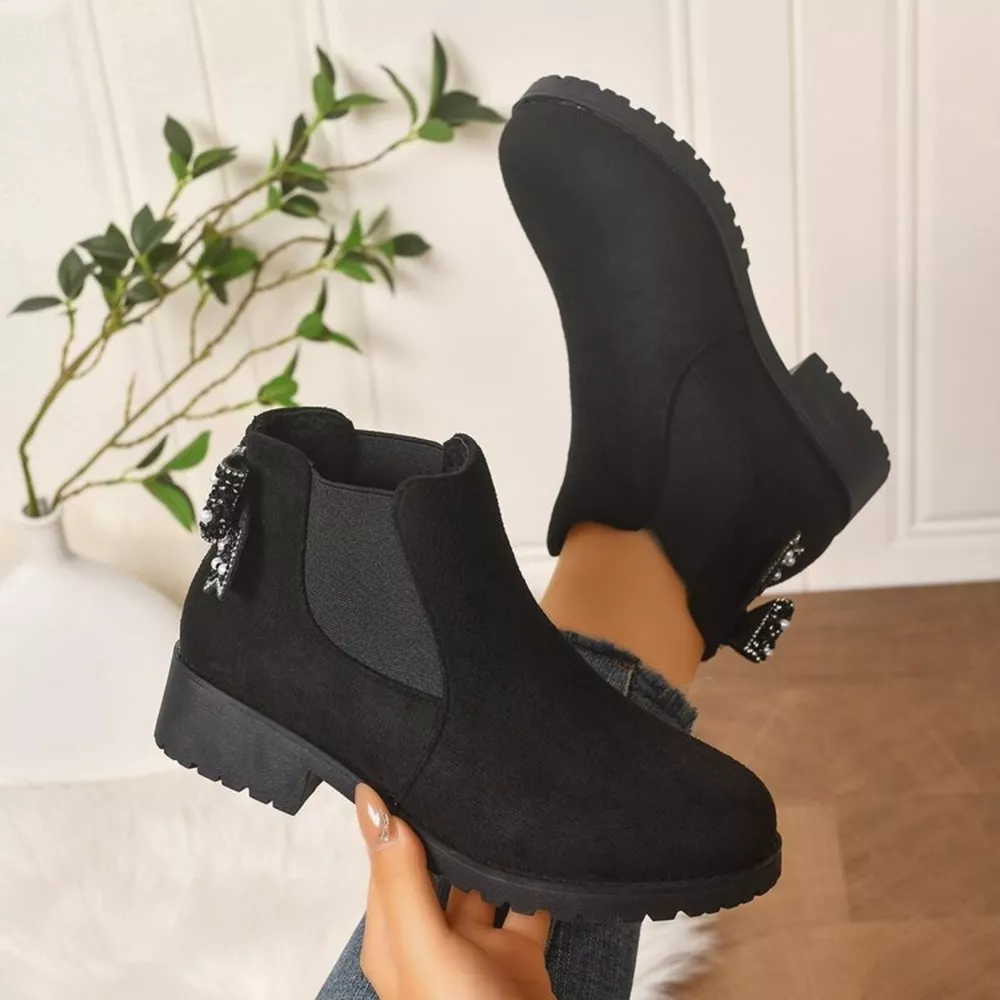 Round Toe Block Heels Boots, image 6