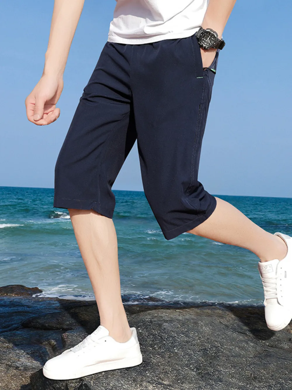 Men's Plus Size Casual Wide Leg Shorts, image 4