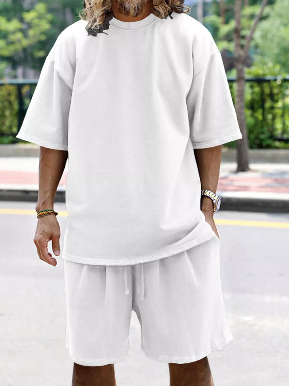 Men's Full Size Relaxed Fit T-Shirt & Shorts Set Plus Size, image 6