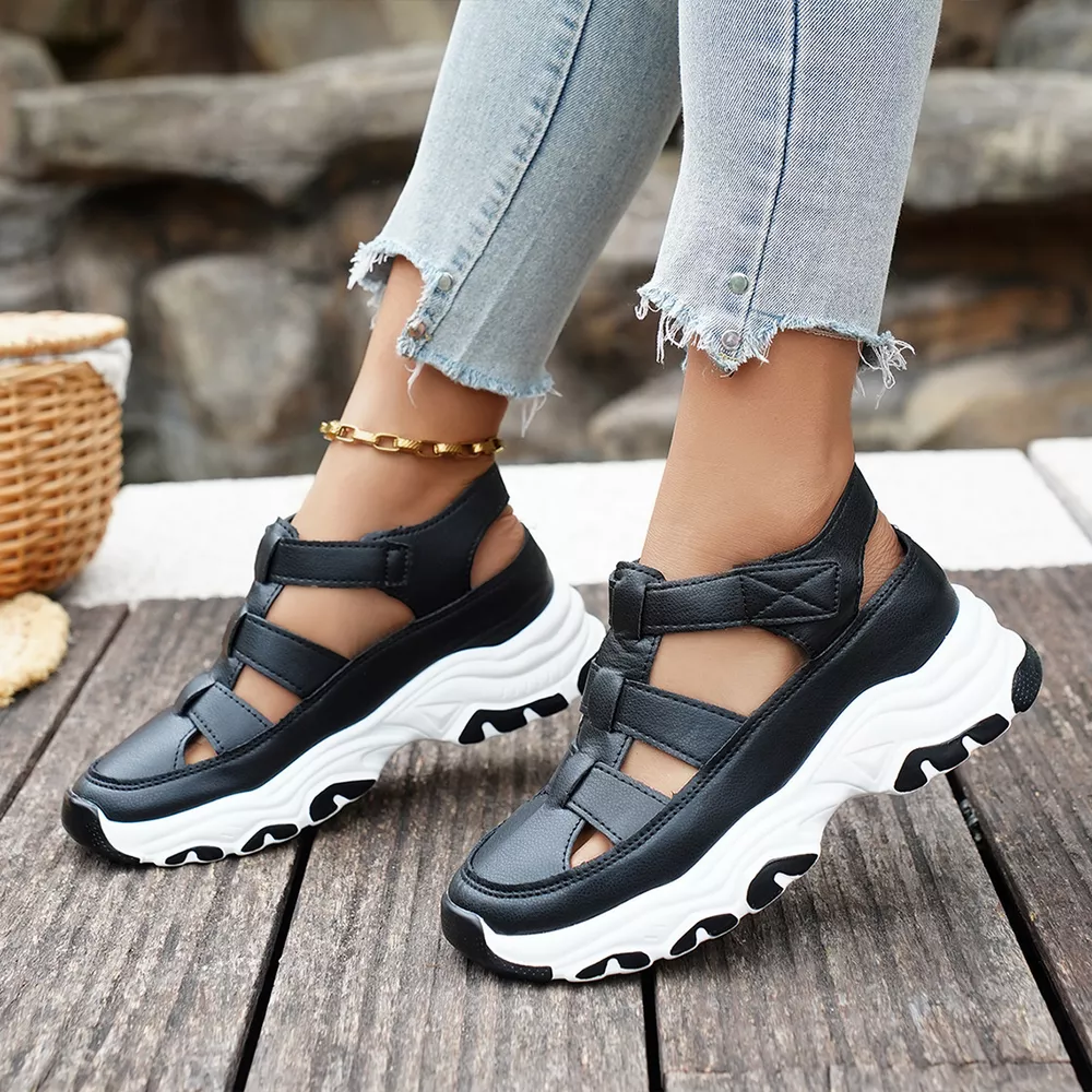 Cutout Round Toe Platform Sandals, image 3