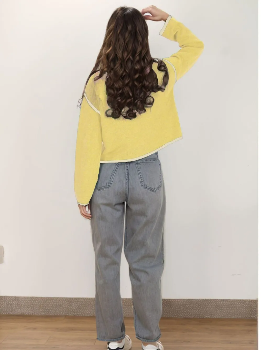 Button-Front Cardigan with Contrast Trim, image 12