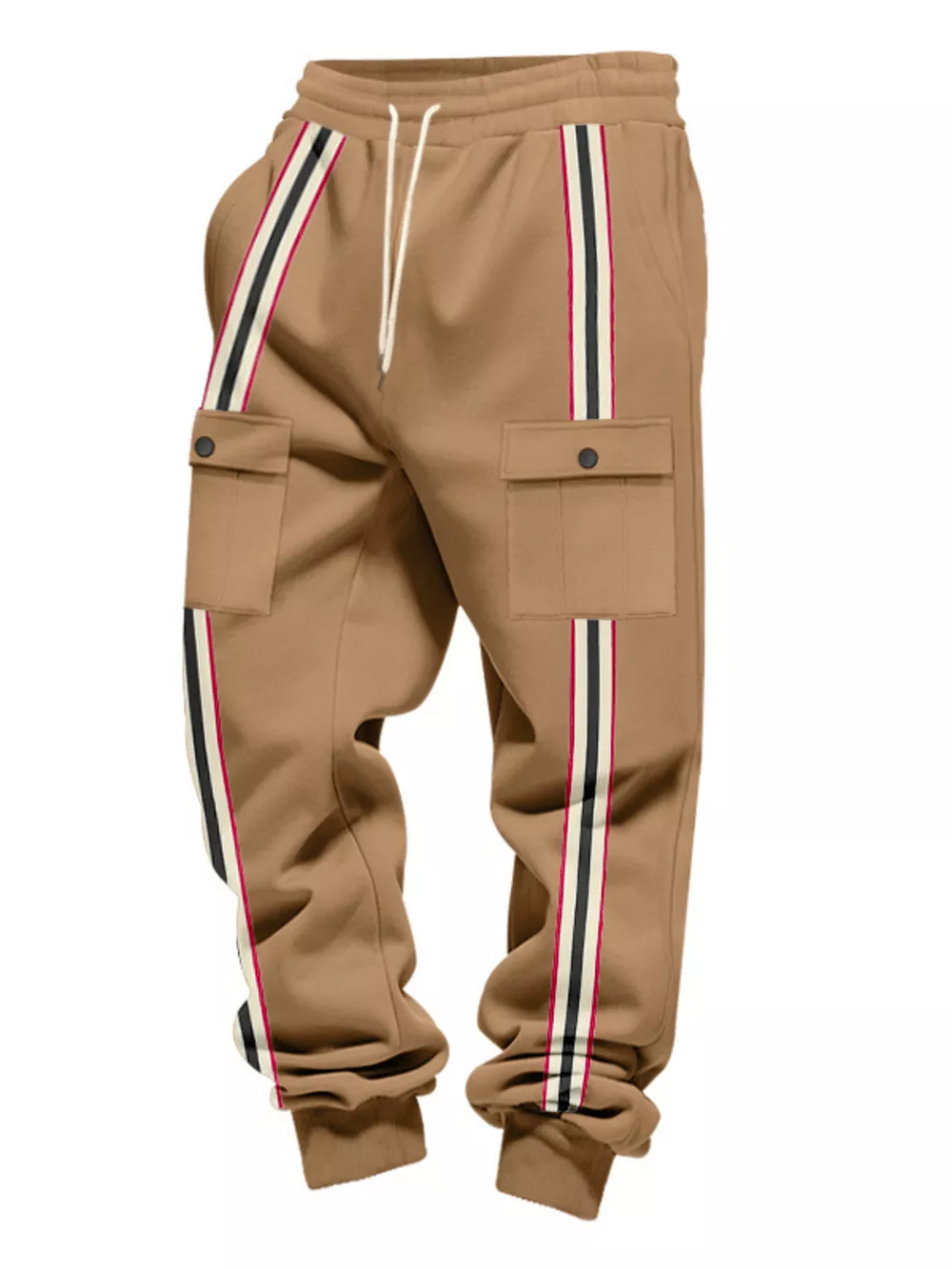 Men's Full Size Casual Striped Cargo Joggers Plus Size, image 16